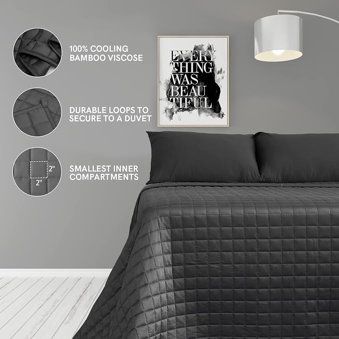 YnM Weighted Blanket, Cooling Bamboo Viscose, Smallest Compartments - Image 5