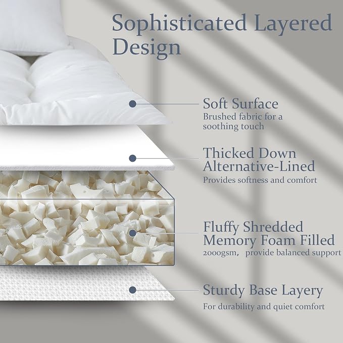 WhatsBedding 5 inch Memory Foam Mattress Topper King Size - Image 3