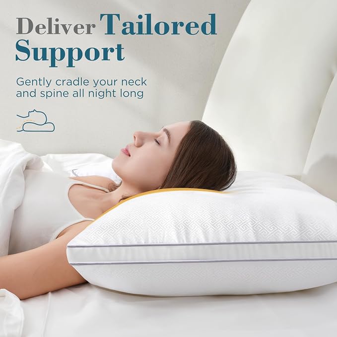 viewstar Pillows Queen Size Set of 2, Hotel Quality, Down Alternative Gusseted - Image 3