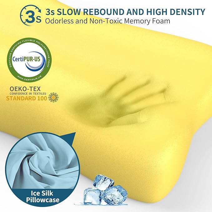 Cervical Neck Pillow, Contour Memory Foam Pillows - Image 4