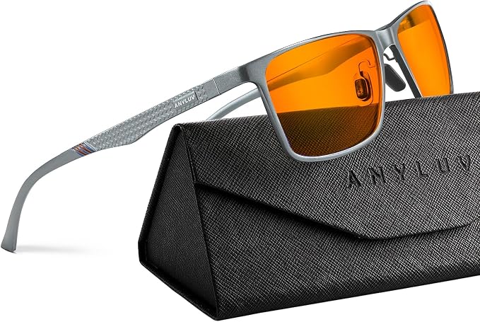 ANYLUV Blue Light Glasses Men, Relieve Eyestrain and Eye Protection, Al-Mg by ANYLUV
