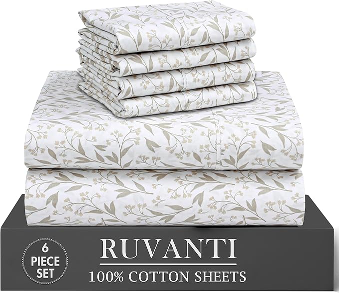 RUVANTI 6 Pcs Cotton Sheets by Ruvanti