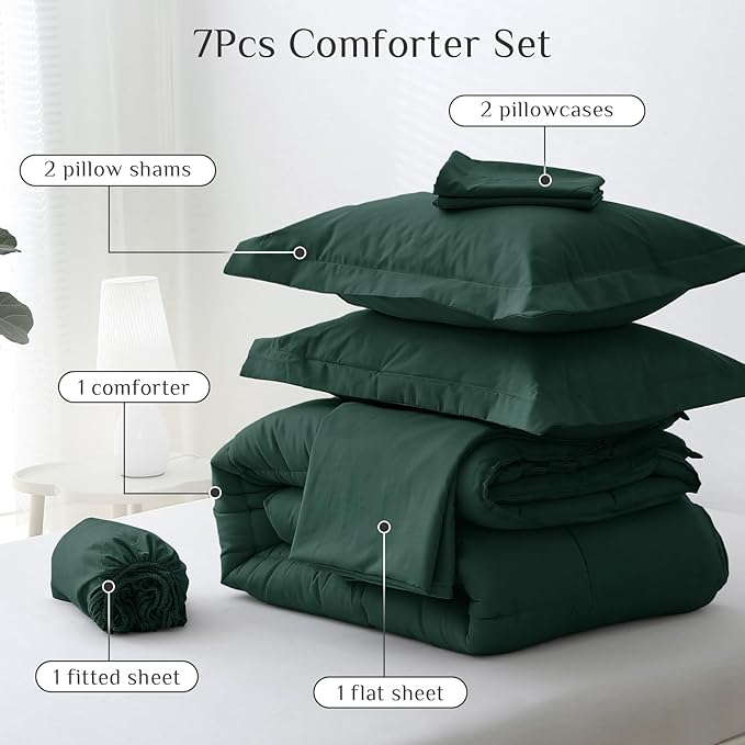 JOLLYVOGUE King Comforter Set, Ultra-Soft Bed in a Bag King Size 7 Pieces - Image 5
