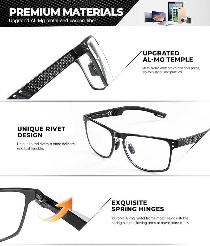 ANYLUV Blue Light Blocking Glasses Men Computer Gaming Glasses Lightweight - Image 3