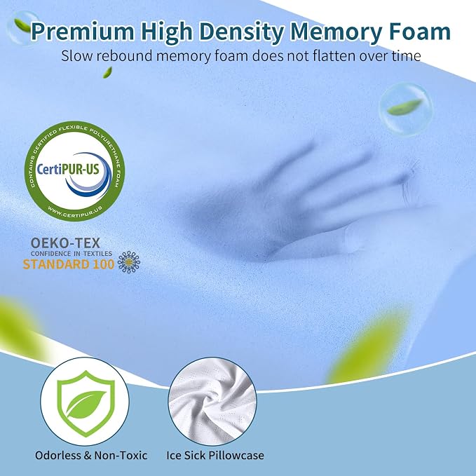Cervical Neck Pillow for Pain Relief, Contour Memory Foam Pillows Ergonomic - Image 3