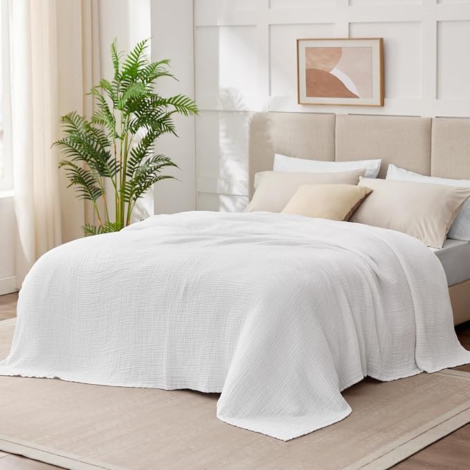 100% Cotton Twin XL Blankets for Bed 66" x 90", Cooling and Soft Muslin Throw - Image 5