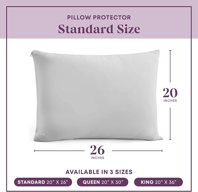 CirclesHome Pillow Protectors 4 Pack Standard Zippered - Image 6