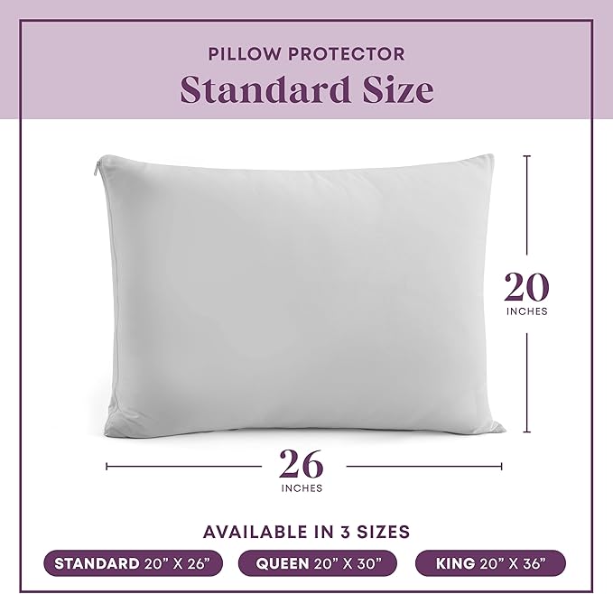 CirclesHome Pillow Protectors 2 Pack Standard Zippered - Image 6