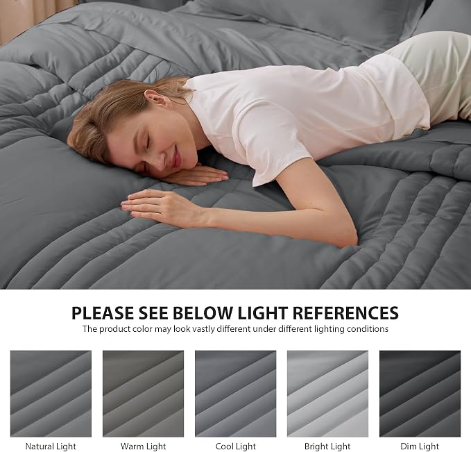 Twin Comforter Set Dark Grey - Image 7