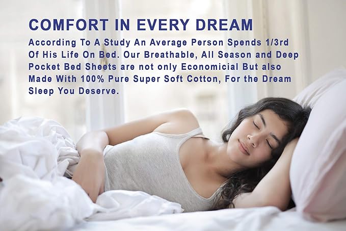 RUVANTI 100% Cotton Sheets – King Size Percale Bedding, Cooling & Breathable - Image 3