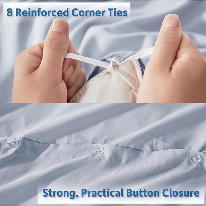 Nestl Ice Blue Duvet Cover King Size - Image 4