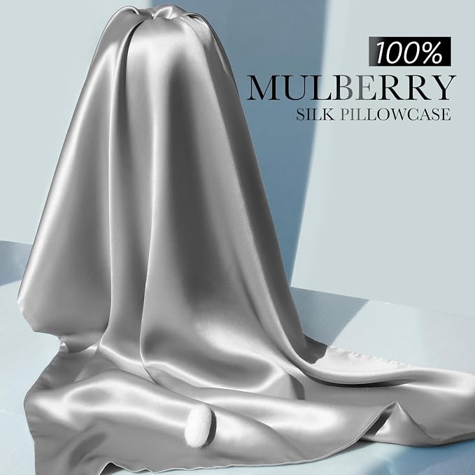 100% Mulberry Silk Pillowcase for Hair and Skin, 22 Momme Pure Natural Silk - Image 4
