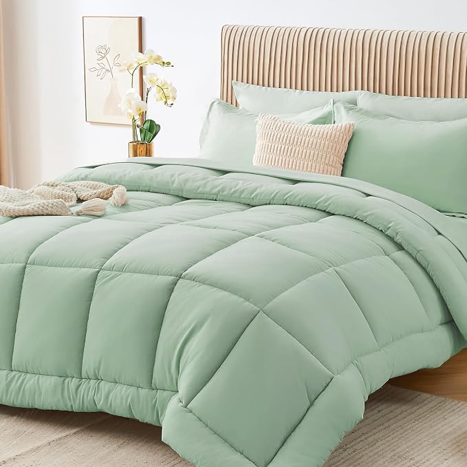 Sasttie King Size Comforter Set, 7 Pieces Bed in a Bag King, Complete Bedding by SASTTIE