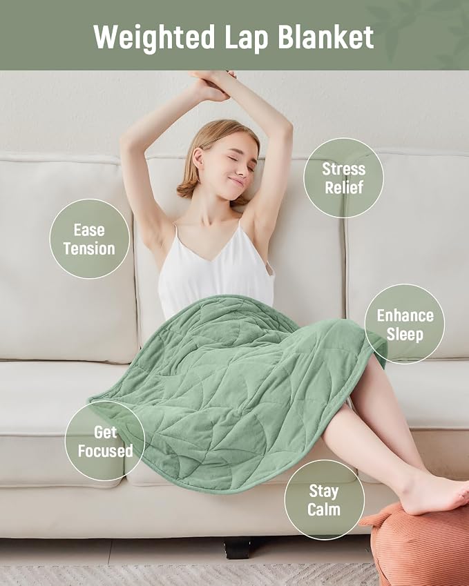 Weighted Lap Blanket 5 lbs for Adults, Luxury Soft Small Weighted Blanket - Image 2