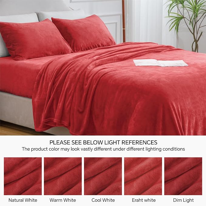 BEDELITE Flannel Sheets Full Size Red - Image 9
