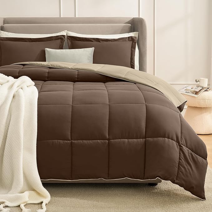 Homelike Moment Queen Comforter Set Brown, Comforters Queen Size Set by HomelikeMoment