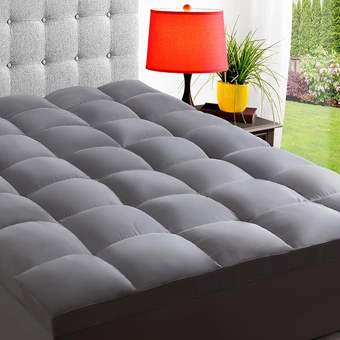 ELEMUSE Full Grey Mattress Topper by ELEMUSE