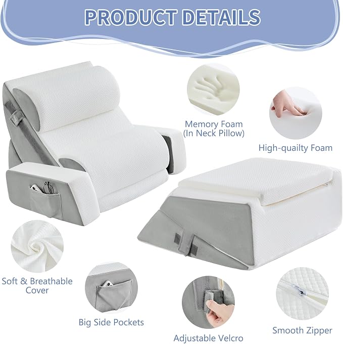 Yojoker 9PCS Orthopedic Bed Wedge Pillow Set - Image 3