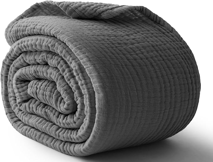 100% Cotton Muslin Blanket 40" x 40", Breathable and Lightweight Cotton Throw by Kozyhvn