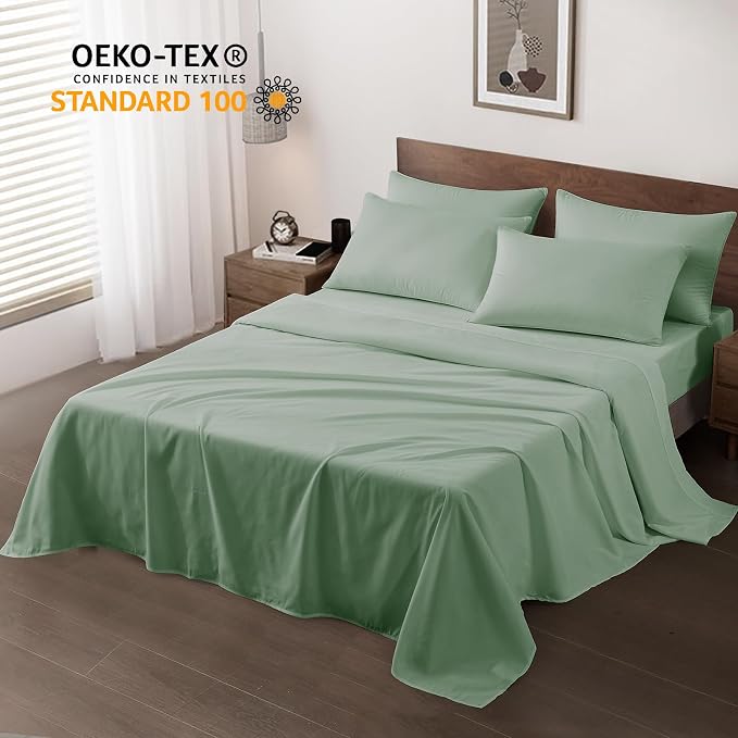 Maple&Stone Full Flat Sheet 6 Pack, Premium Soft & Breathable, Brushed - Image 2
