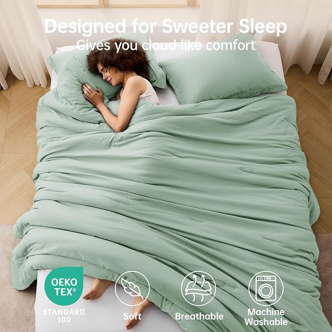 MUXHOMO Queen Comforter Set, All Season Ultra Soft Down Alternative Bedding - Image 2