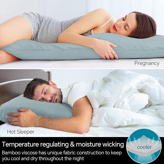 BEDELITE Body Pillow Cover, Rayon Made from Bamboo, Cooling Body Pillow Case - Image 3