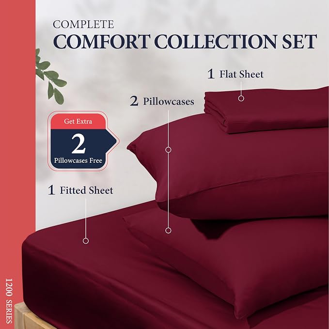 100% Egyptian Cotton Queen Size Sheets Set - Image 3