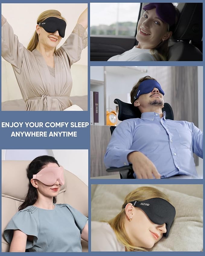 MZOO Luxury Sleep Eye Mask for Side Sleeper Men Women, Zero Eye Pressure 3D - Image 7