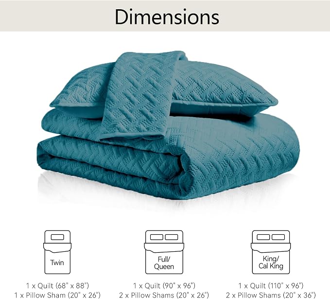 FLYMME Quilts Queen Size, Lightweight Teal Bedspreads, Basket Weave Pattern - Image 7