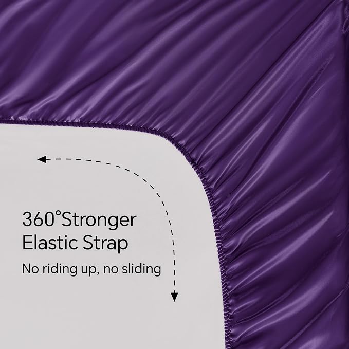 BEDELITE Satin Fitted Sheet and Pillowcases Set, Luxury Soft Similar to Silk - Image 4