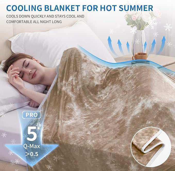 Guohaoi Cooling Blanket for Hot Sleepers and Night Sweats, Decortive Tie Dye - Image 2