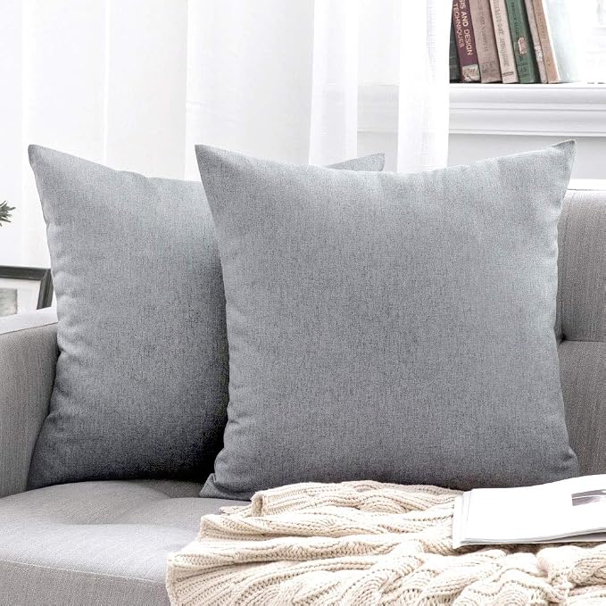 MIULEE Pack of 2 Decorative Outdoor Solid Waterproof Throw Pillow Covers Faux - Image 7