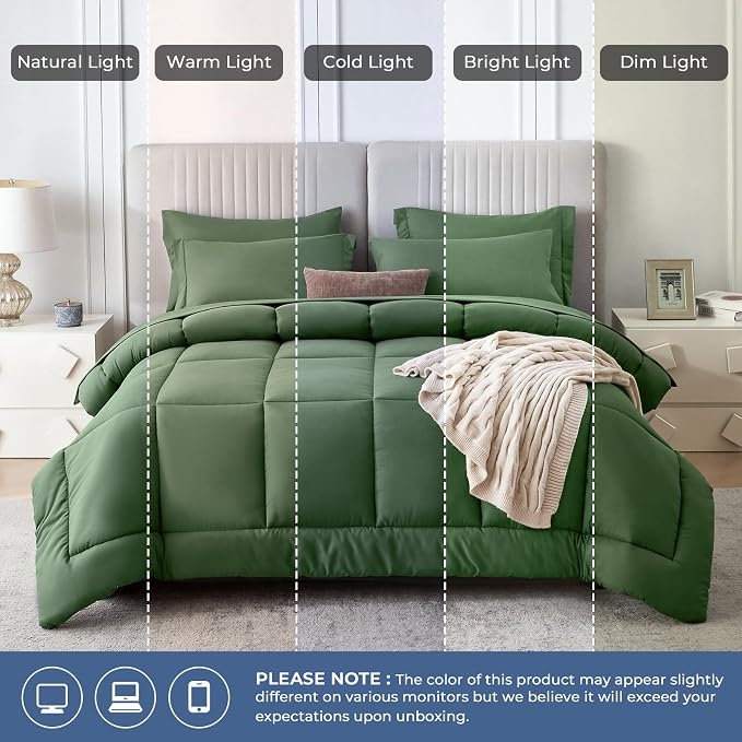 Sasttie California King Comforter Set, 7 Pieces Cal King Bed in a Bag, Complete - Image 7