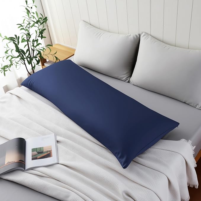 1 Pack Body Size Bamboo Viscose Zippered Pillow Case, 400 Thread Count Cooling - Image 2