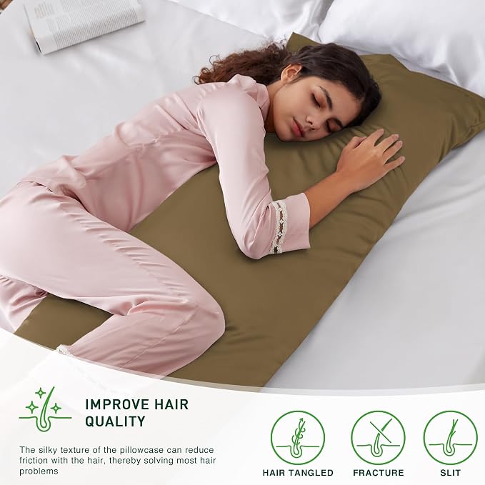Love's cabin Satin Body Pillowcase 20x54, Cooling Pillow Cover - Image 2