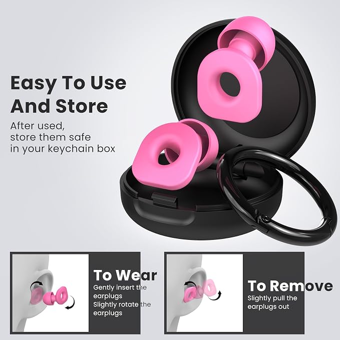 2 Pairs of Earplugs for Sleeping, Reusable Hearing Protection Ear Plugs - Image 3