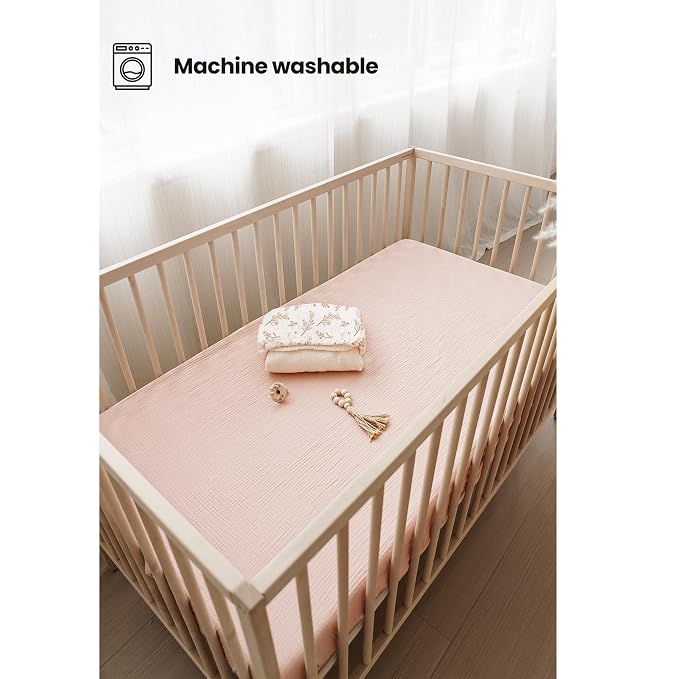 Konssy Muslin Crib Sheets for Girl Boy - Image 4