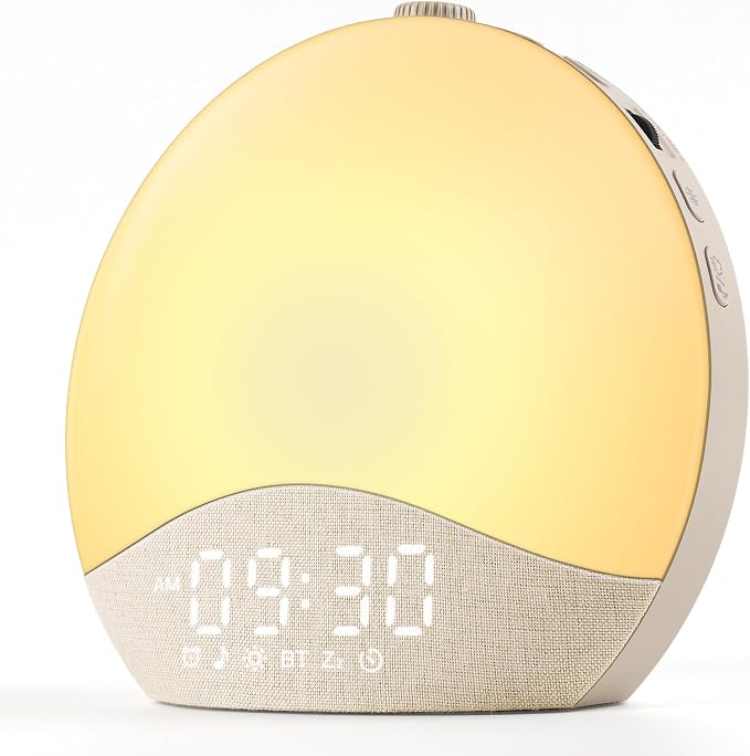 ecozy Sunrise Alarm Clock for Bedroom, 26 Soothing Sounds, 17 Night Lights by ecozy