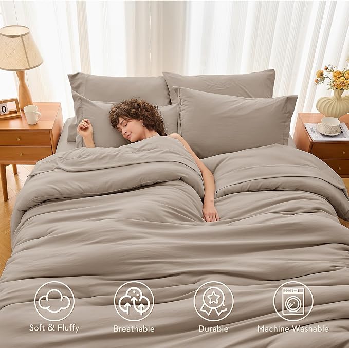 MUXHOMO 7 Pieces Full Comforter Set, Soft Bed in a Bag Full Size, All Season - Image 2