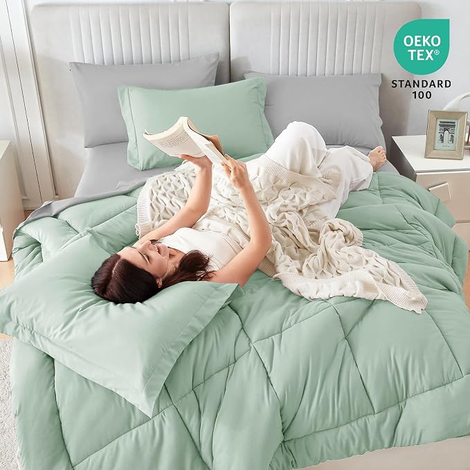 Sasttie Queen Comforter Set, 7 Pieces Bed in a Bag Queen, Complete Bedding Set - Image 5