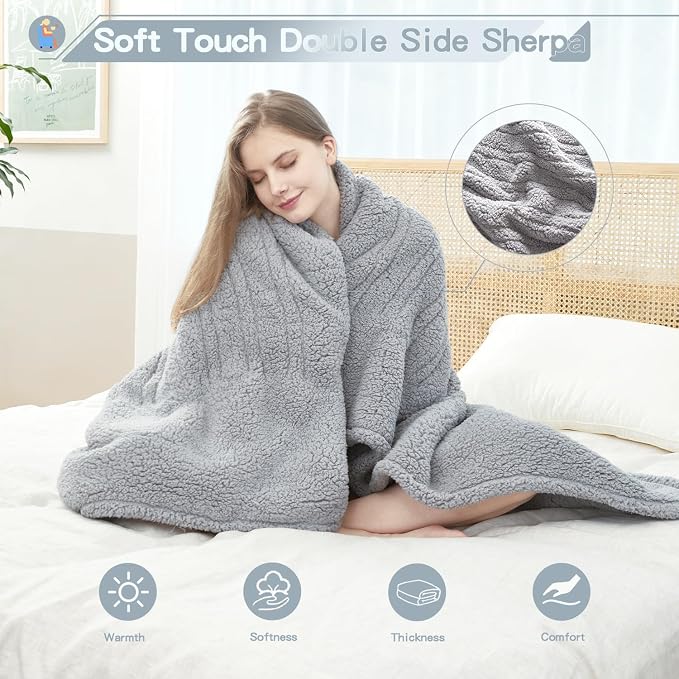 SNUGSUN Heated Queen Blanket Double Sided Sherpa, Soft Heating Electric Blanket - Image 2