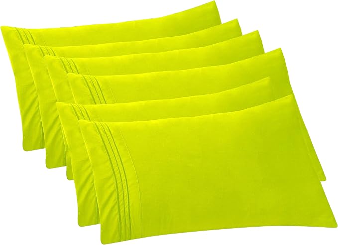 Elegant Comfort 6-PACK Solid Pillowcases 1500 Premium Hotel Quality Microfiber by ELEGANTCOMFORT