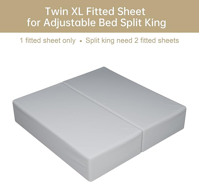 100% Egyptian Cotton Fitted Sheet Twin XL/Split King Size, 600 Thread Count - Image 4