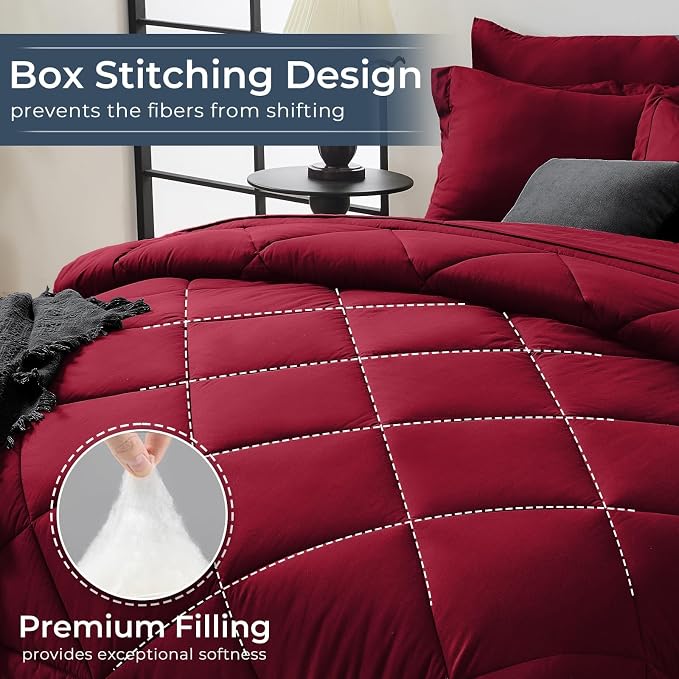 HEVUMYI Red Twin-XL Comforter Set - Image 4