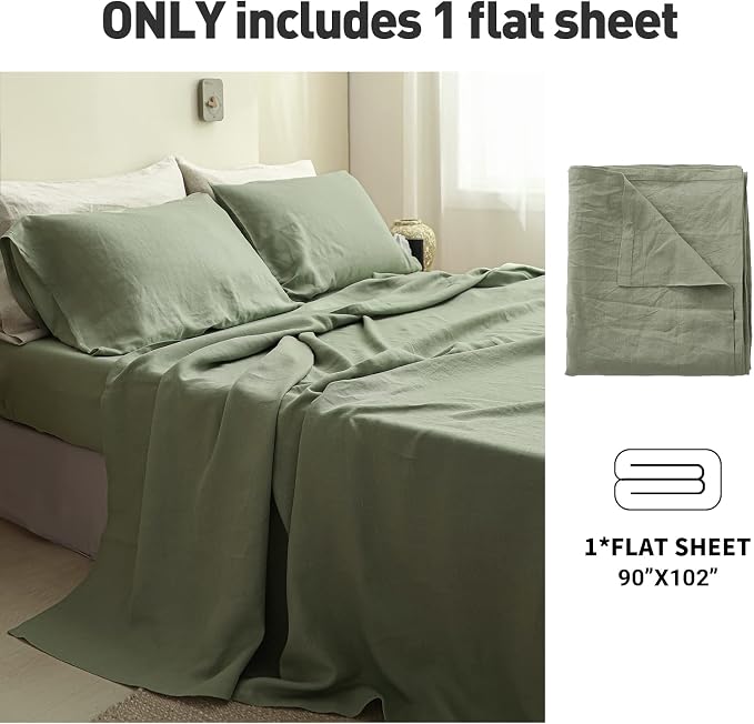 Simple&Opulence French Linen Flat Sheet, 100% Natural Flax Bedding Sheet - Image 5