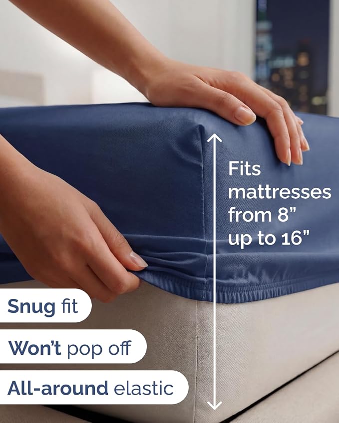 Lightweight 3 Piece Bed Sheet Set Twin XL Size - Image 5
