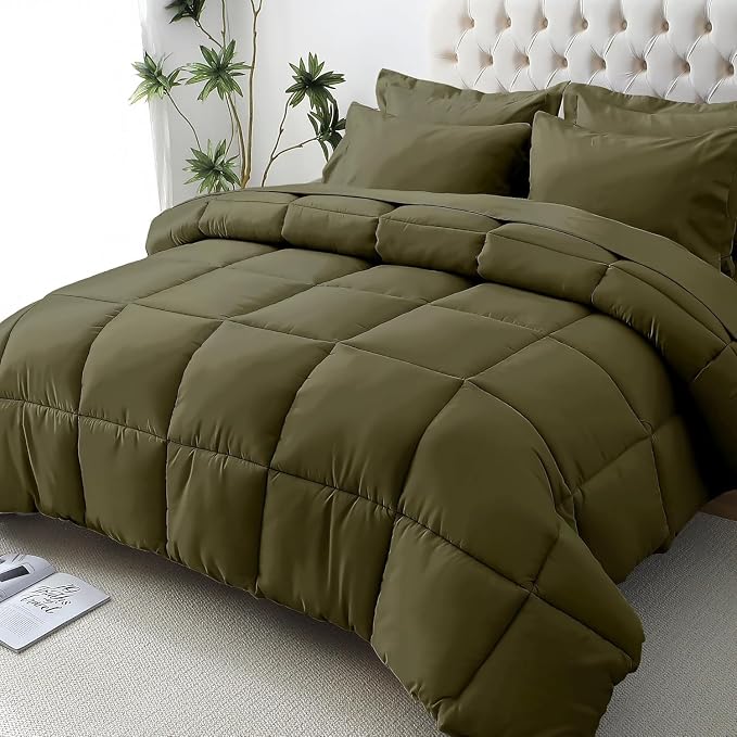 JOLLYVOGUE Full Comforter Set, Ultra-Soft Bed in a Bag Full Size 7 Pieces by JOLLYVOGUE