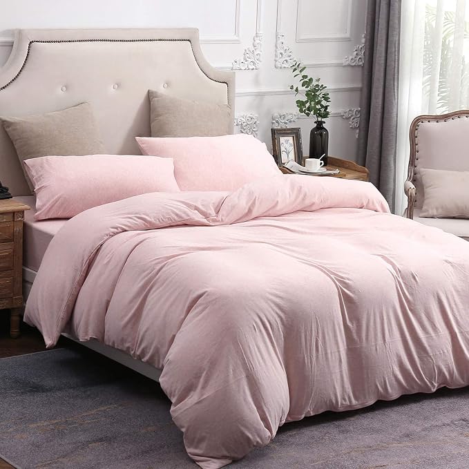 PURE ERA Jersey Knit Duvet Cover Set 100% T-Shirt Cotton Super Soft Comfy 3pc - Image 5