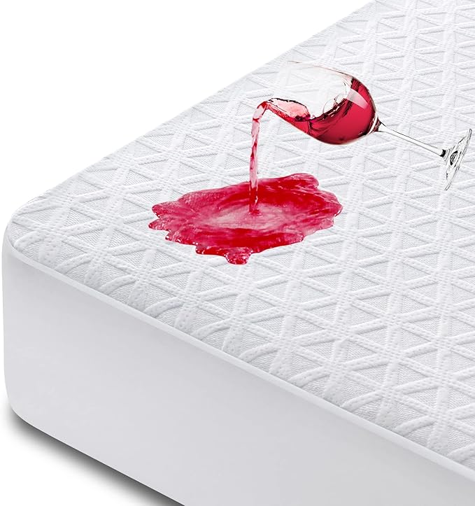 Premium Waterproof Mattress Protector Queen Size, Breathable Bed Cover 3D Air by GOPOONY
