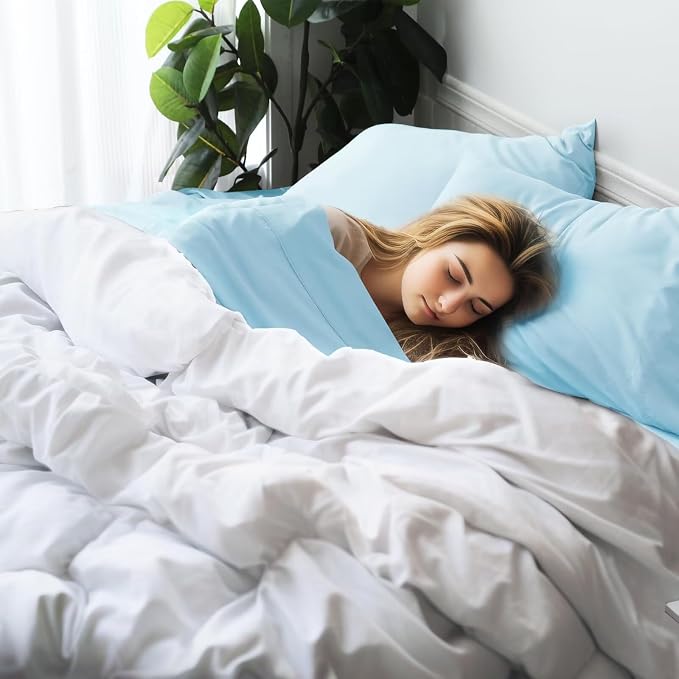 Bamboo Viscose Flat Sheets Only, 400 Thread Count Sateen Weave TwinXL Size Flat - Image 6